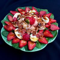 Spinach Salad with Grilled Salmon and Strawberries image