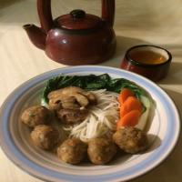 Asian Chicken-Meatball & Rice Noodle Soup image