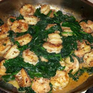Shrimp and Sauteed Spinach_image