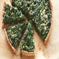 Spinach Tart with Olive-Oil Cracker Crust_image
