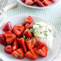 Macerated Strawberries with Mascarpone Whipped Cream and Mint_image