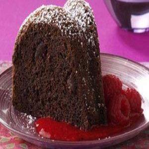 Triple-Chocolate Cake with Raspberry Sauce Recipe_image