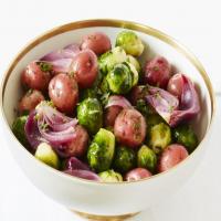 Glazed Brussels Sprouts and Potatoes_image