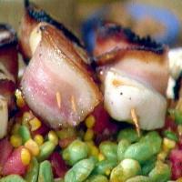 Bacon-Wrapped Scallop Tournedos with Summer Succotash_image
