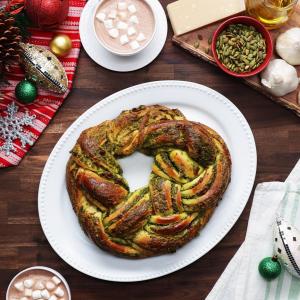 Pesto Bread Wreath Recipe by Tasty_image