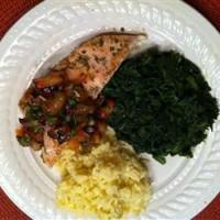 Chicken Breasts with Plum Salsa and Basmati Rice image