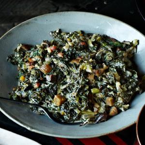 Creamed Greens with Chestnuts_image
