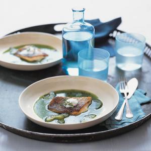 Striped Bass with Cucumber Broth image
