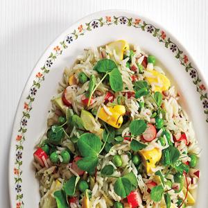 Basmati Rice with Summer Vegetable Salad Recipe | Epicurious.com_image