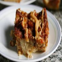Banana Bread Pudding with Peanut Butter Drizzle image