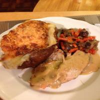 Braised Pork Loin With Savory Vegetables_image