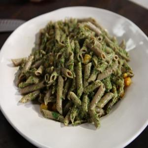 Pepita and Pistachio Sauce with Roasted Squash and Whole Grain Penne_image