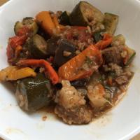Eggplant, Zucchini and Sweet Red Pepper Stew image