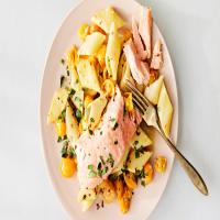 Penne with Garlicky Tomatoes and Salmon image