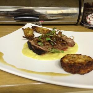 Pan Seared Duck Served With Parsnip Puree_image