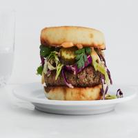 Sesame Pork Burgers with Sweet and Spicy Slaw image