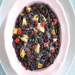 Epazote Black Bean Salad with Grilled Plantains_image