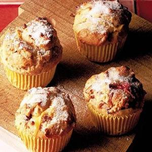 Rhubarb & custard muffins image