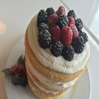 Naked Vanilla Cake with Mascarpone and Berries image