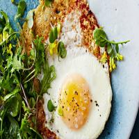 Parmesan Fried Eggs with Bitter Greens_image