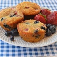 Whole Wheat Oatmeal Strawberry Blueberry Muffins_image