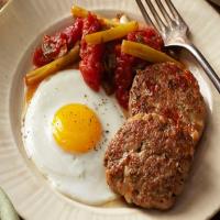 Sausage-Provolone Patties With Fried Eggs image