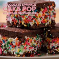 Chocolate Sprinkle Cake Pop Ice Cream Sandwiches Recipe by Tasty image