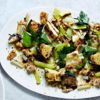 Grilled Zucchini and Leeks with Walnuts and Herbs image
