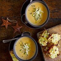 Cider & onion soup with cheese & apple toasts image