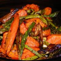 Roasted Asparagus, Baby Carrots, and Scallions image