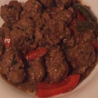 Mongolian Lamb Meatballs With Spicy Sauce_image