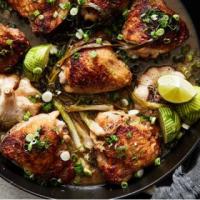 Garlicky Chicken Thighs with Scallions and Lime_image