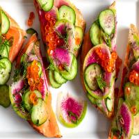 Smoked Salmon Sandwiches With Cucumber, Radish and Herbs_image