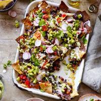 Movie night nachos with chorizo & creamy guacamole image