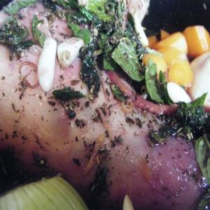 Pot Roast Lamb With Red Wine Herbs and Veg image