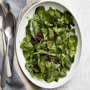 Wilted Spinach with Cranberry-Honey Vinaigrette image