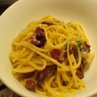 Spaghetti With Butter Parmesan and Browned Bacon image