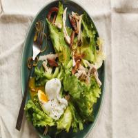 Escarole Salad with Roast Lemon Chicken, Lardons, and Poached Eggs image