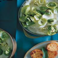 Parsnip Purée with Sautéed Brussels Sprouts Leaves_image