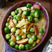 Braised chestnuts, apples & Brussels sprouts image