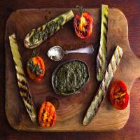 Grilled Eggplant and Tomatoes With Chermoula image