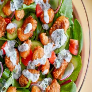 Fried Cheese Curd Salad with Spicy Yogurt Ranch_image