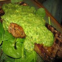 Flank Steak With Toasted Almond Salsa Verde_image