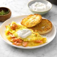 Dilled Salmon Omelets with Creme Fraiche image