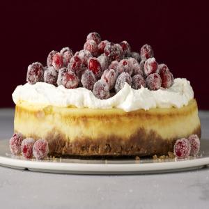 White Chocolate Mousse Cheesecake with Sugared Cranberries image