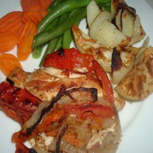Sweet and Savory Vegetable Stuffed Chicken image