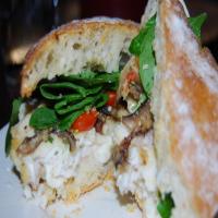 Parmesan Crusted Fish & Portobello Ciabatta Sandwich_image