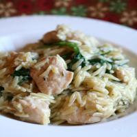 Garlic Chicken with Orzo Noodles image