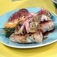 Brandy and Orange Chicken Breasts Topped with Stuffed Shrimp_image