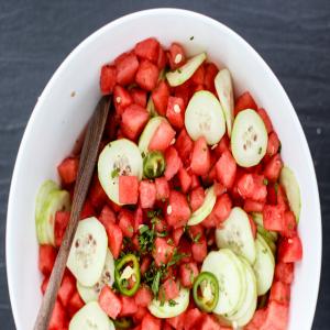 Watermelon and Cucumber Salad image